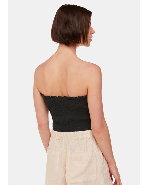 Whistles Black Louisa Textured Top