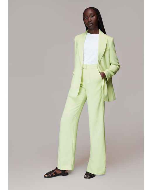Whistles Green Bella Pleat Front Trouser