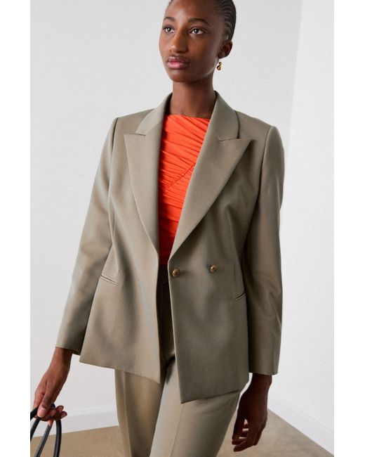 Whistles Green Double Breasted Blazer