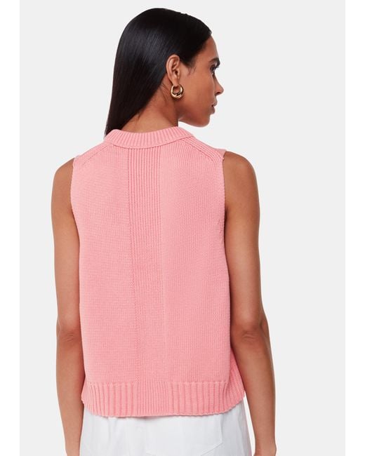 Whistles Red Indie Rib Detail Tank