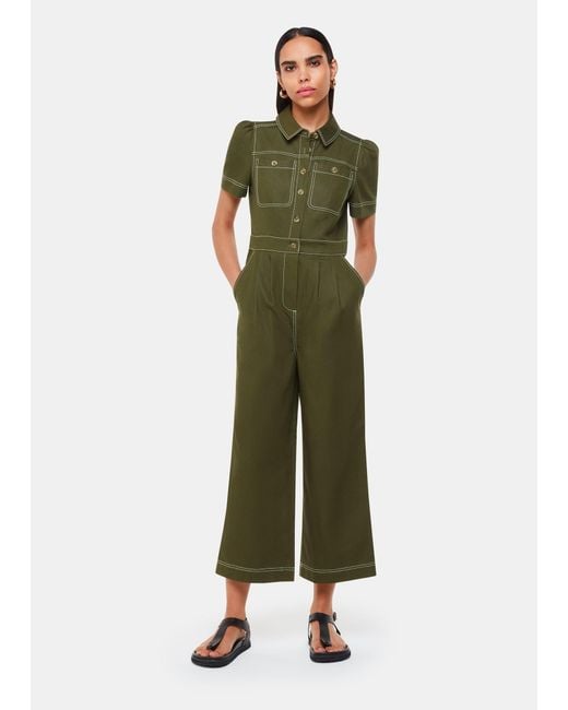 Whistles Green Della Jumpsuit