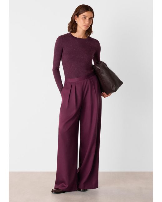 Whistles Purple Annie Sparkle Crew Neck