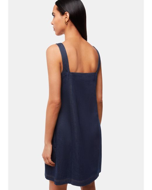 Whistles Blue Denim Pinafore Dress