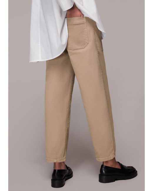 Whistles Cotton Tessa Casual Trouser | Lyst