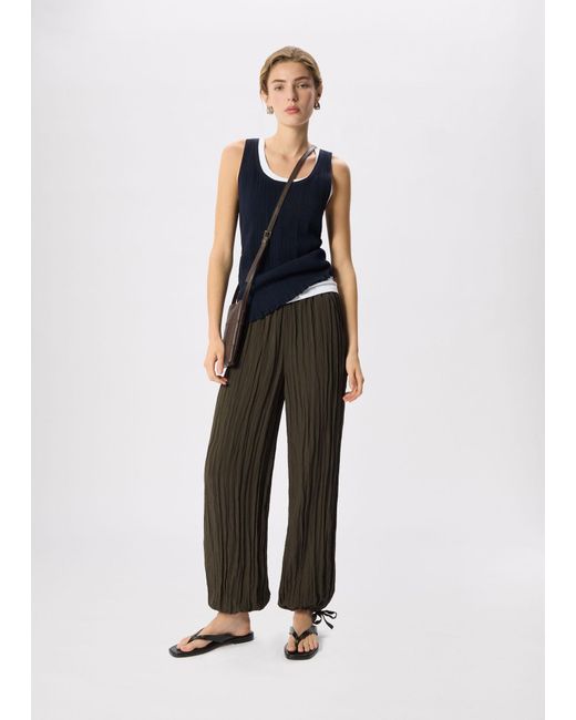 Whistles White Relaxed Tie Hem Trouser