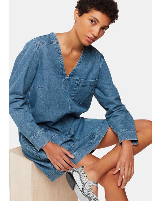 Whistles Blue Denim Pocket Dress