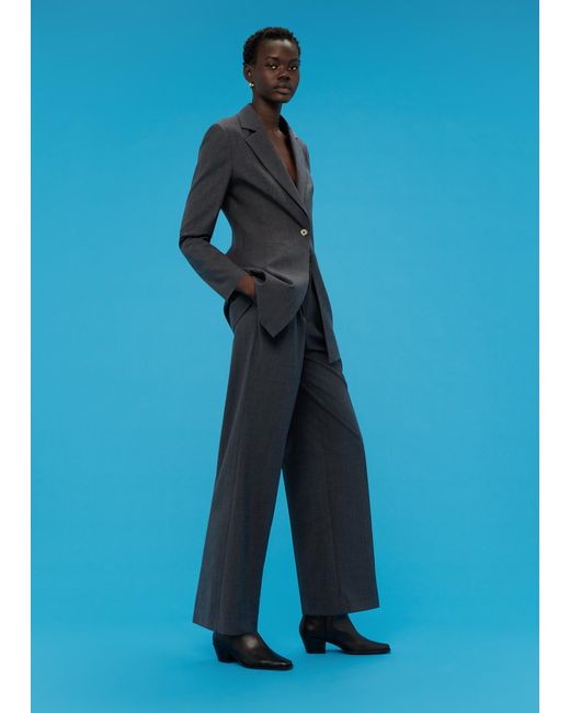 Whistles Blue Mia Elongated Waist Blazer