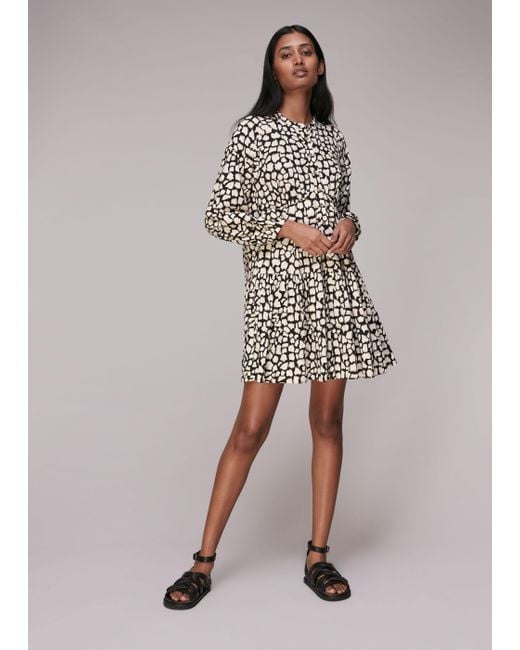 Whistles Multicolor Giraffe Print Trapeze Dress