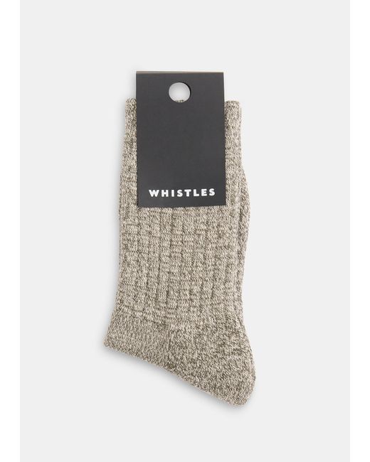 Whistles White Chunky Marl Sock