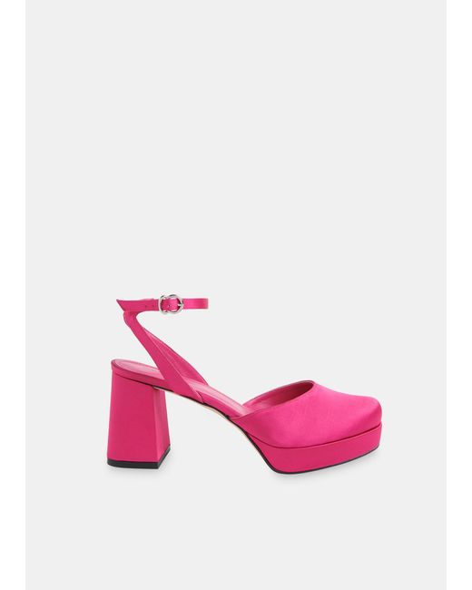 Whistles Pink Estella Satin Platform Shoe