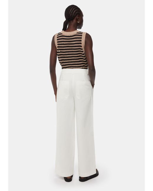 Whistles White Ruth Relaxed Leg Trouser