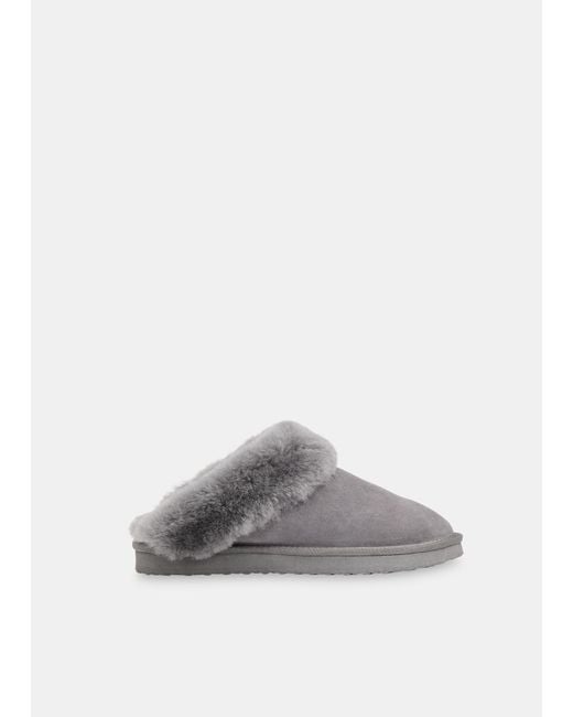 Whistles Gray Emilia Cuff Slipper