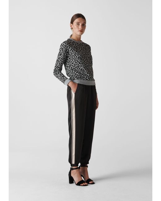 Whistles Satin Side Stripe Jogger in 