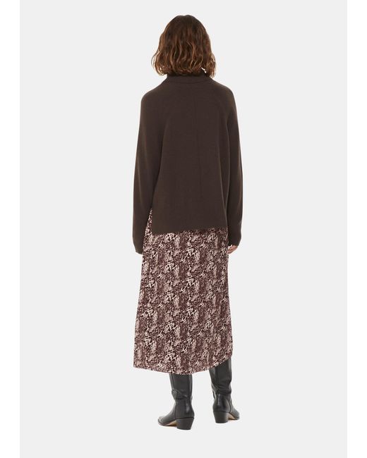 Whistles White Micro Leopard Print Wrap Skirt