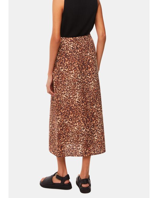 Whistles Multicolor Marble Spot Front Split Skirt