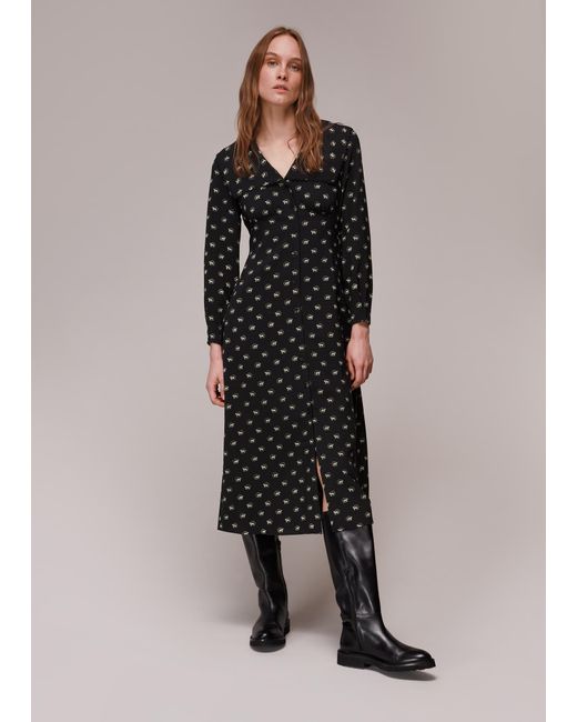 Whistles Multicolor Izzy Horseshoe Collar Dress