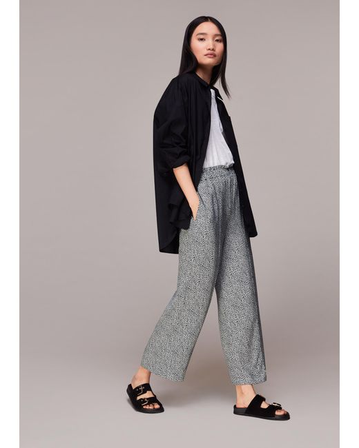 Whistles Gray Gradient Leopard Print Trouser