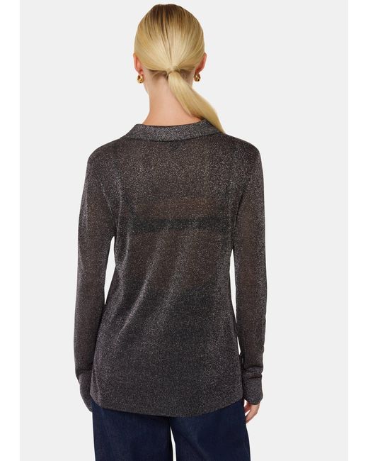 Whistles Blue Sparkle Knit Shirt