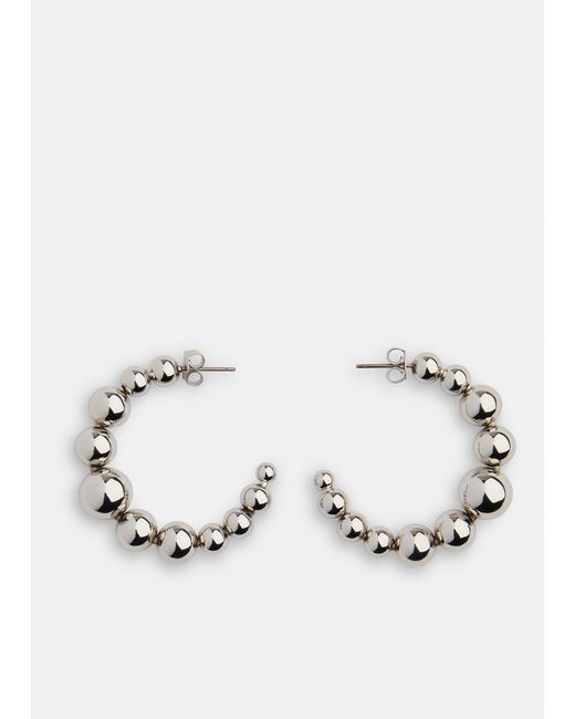 Whistles Metallic Sphere Beaded Large Hoop