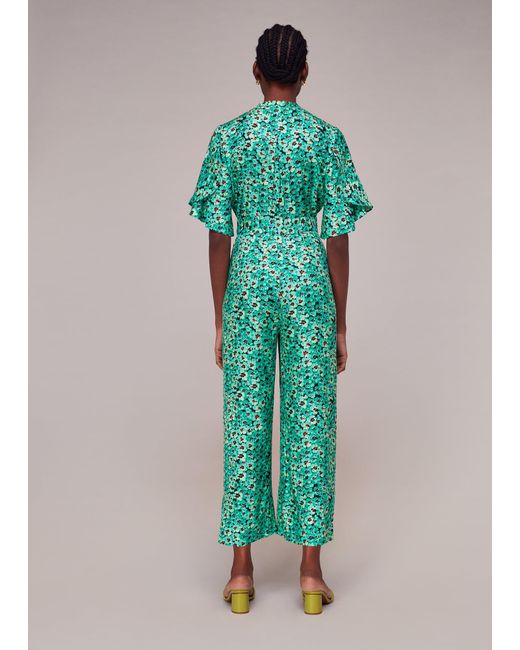 Whistles Green Pansy Meadow Jumpsuit