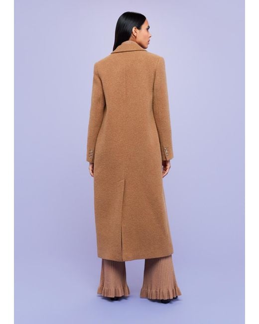 Whistles Blue Textured Wool Blend Coat