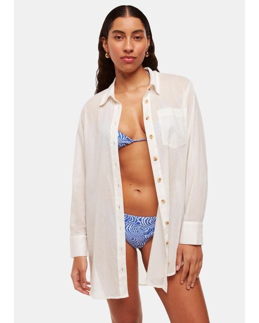 Whistles Blue Ripple Wave Bikini Bottom