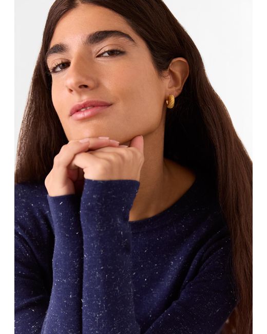 Whistles Blue Annie Sparkle Knit Dress