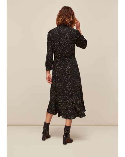 Whistles Natural Bright Bud Print Wrap Dress