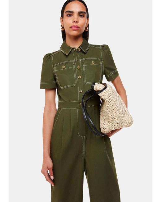 Whistles Green Della Jumpsuit