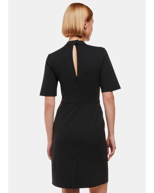 Whistles Black Alma Ponte Shift Dress