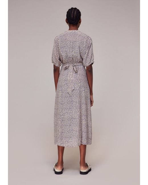 Whistles Multicolor Dashed Leopard Midi Dress
