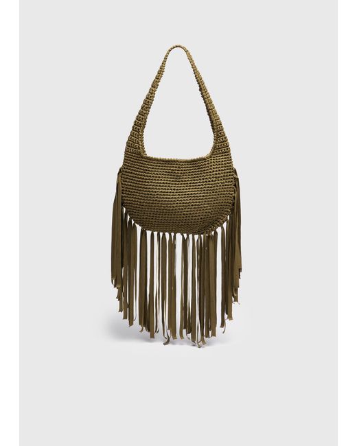 Whistles White Adaline Fringe Crochet Bag
