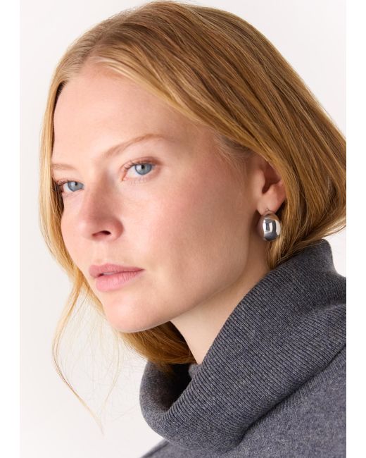 Whistles Metallic Chunky Curved Stud Earring
