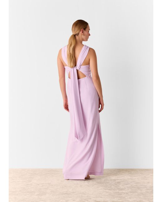 Whistles Pink Tie Back Maxi Dress