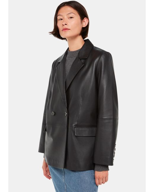 Whistles Keeley Double Breasted Blazer in Gray Lyst