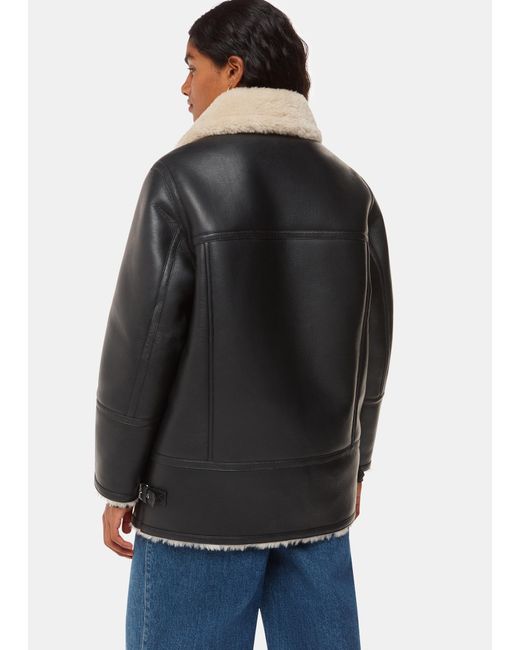 Whistles Blue Petite Faux Fur Aviator