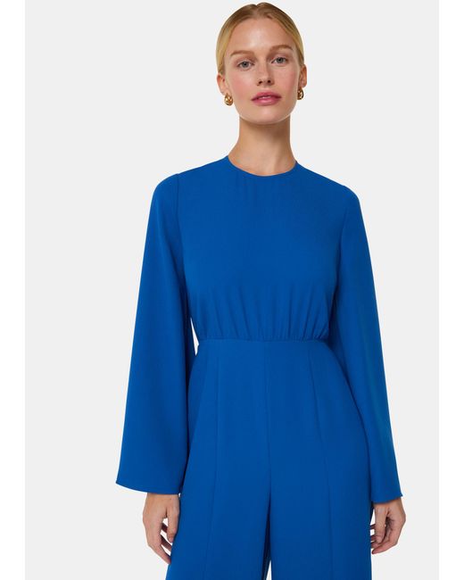 Whistles Blue Bonnie Gathered Jumpsuit