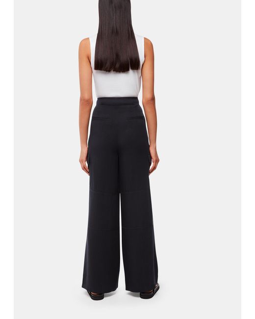 Whistles Black Grace Luxe Cargo Pant