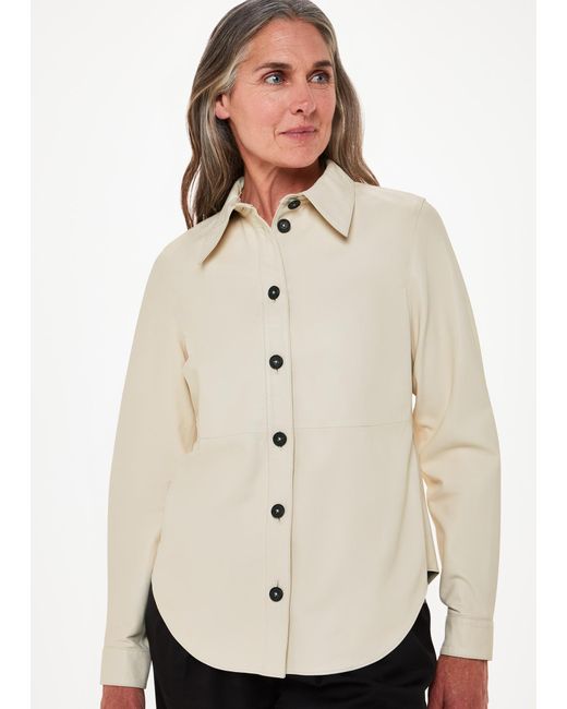 Whistles Natural Kelly Slim Leather Shirt