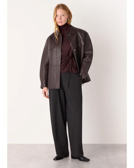 Whistles Purple Roll Neck Twist Front Top