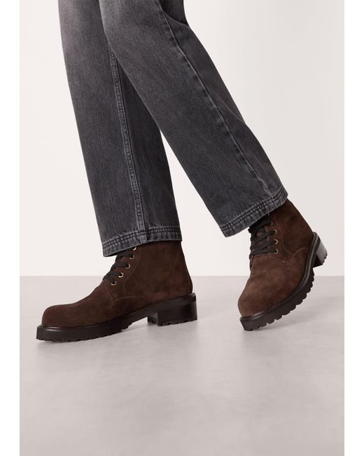 Whistles Brown Suede Lace Up Boot