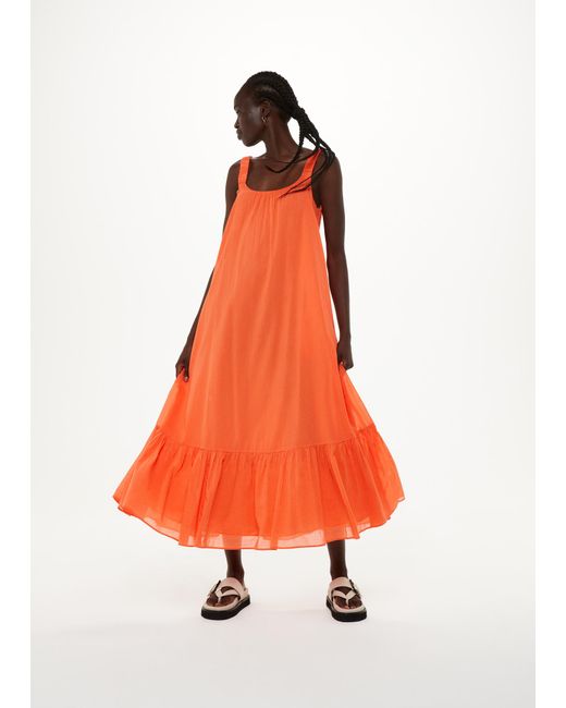 Whistles Orange Rhea Trapeze Dress