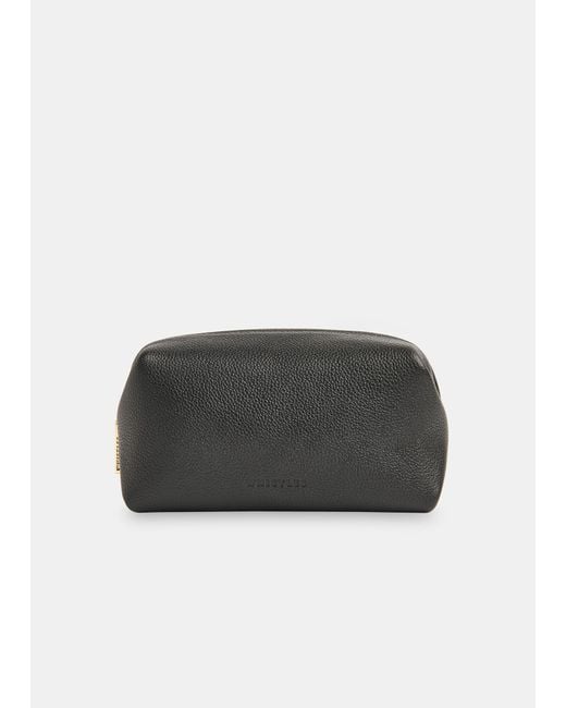 Whistles Black Ria Mini Leather Zip Pouch