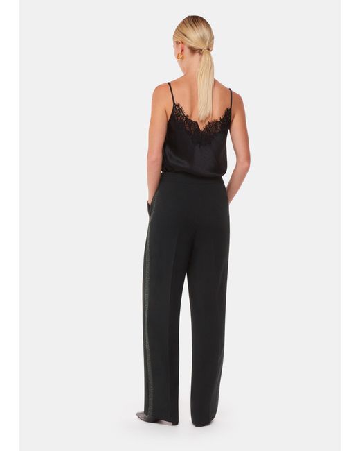 Whistles Black Quinn Sequin Stripe Trouser