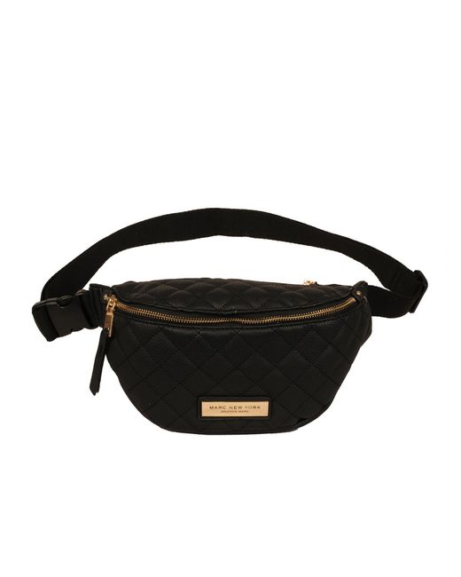 Wilsons Leather Quilted Faux-leather Belt Bag in Black - Lyst