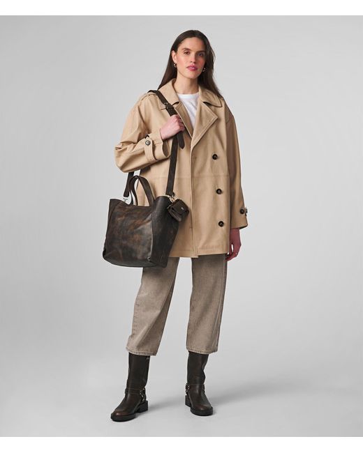 Wilsons Leather Natural Dixie Short Trench Coat