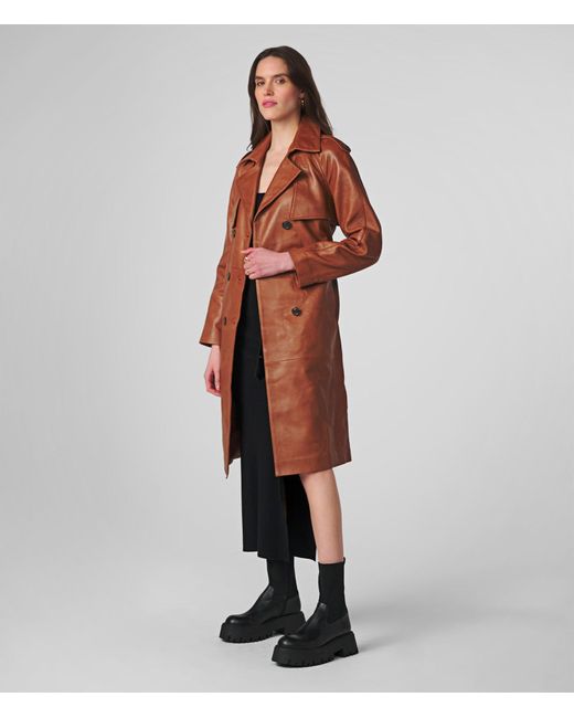 Wilsons Leather Brown Ayla Trench Coat With Belt