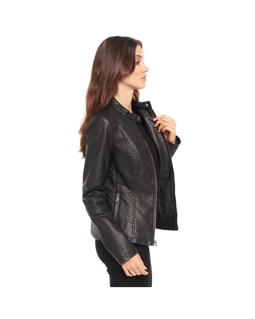 Download Wilsons Leather Moto Mock Collar Faux-leather Jacket in ...