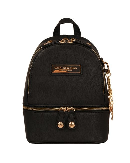 Wilsons Leather Black Marc New York Mini Zip Around Faux-leather Backpack
