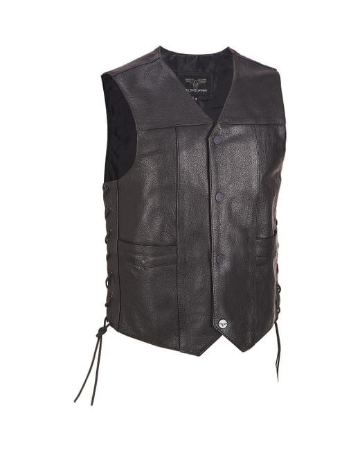 Lyst - Wilsons Leather Performance Lace-up Motorcycle Leather Vest in ...